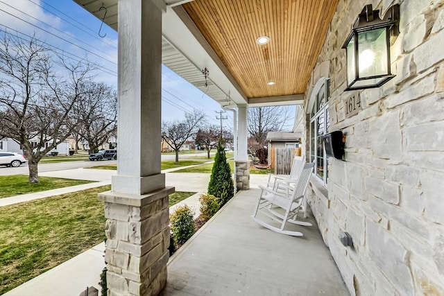 view of patio with covered porch