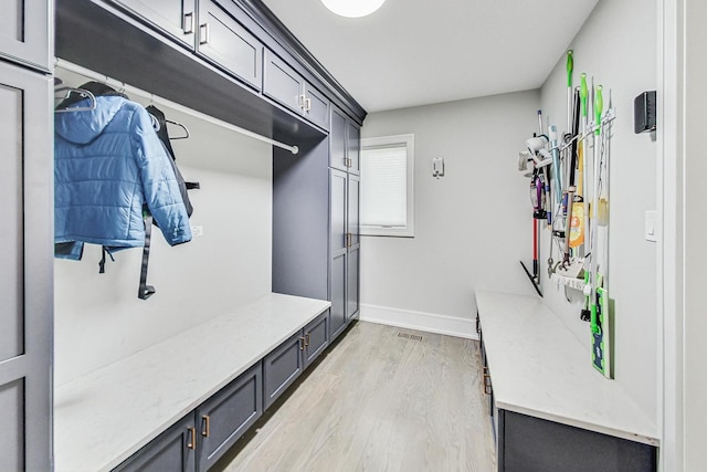 mudroom featuring light wood-type flooring