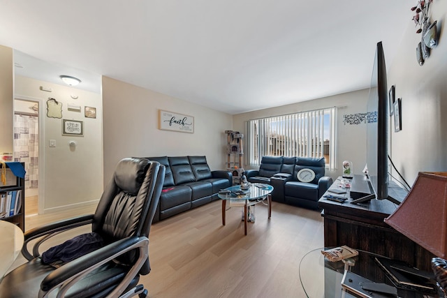 living room featuring light hardwood / wood-style floors