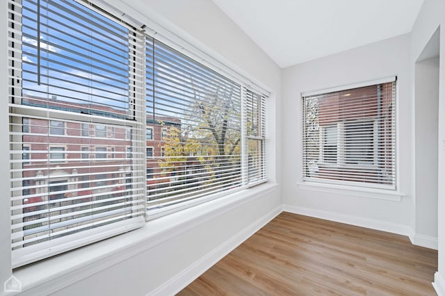 interior space with hardwood / wood-style floors