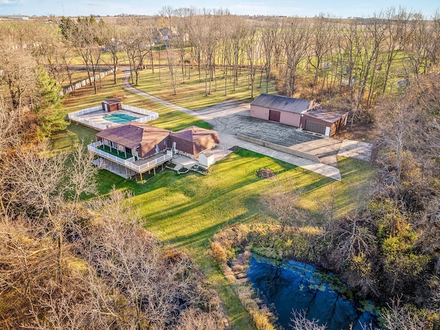 bird's eye view with a rural view