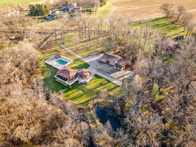 aerial view featuring a rural view