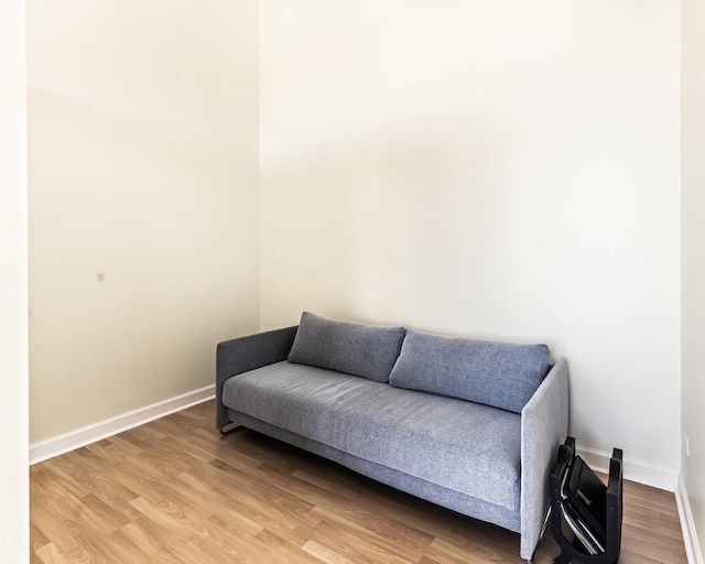 sitting room featuring wood-type flooring