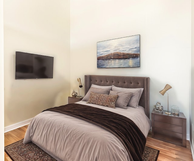 bedroom featuring light hardwood / wood-style flooring