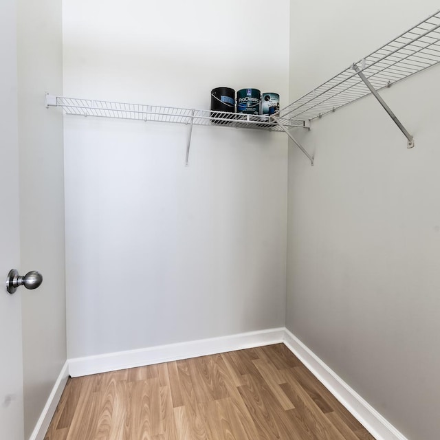 spacious closet with hardwood / wood-style floors