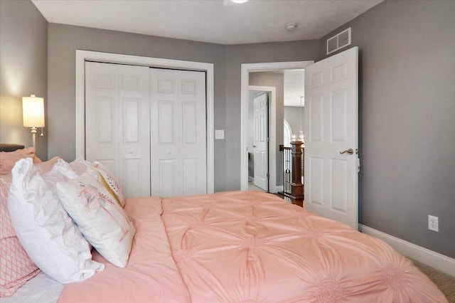 bedroom featuring a closet