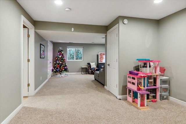 playroom featuring carpet