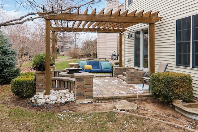 view of patio with a pergola