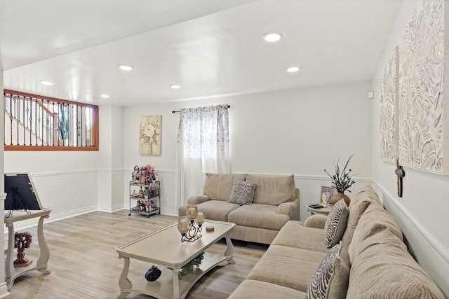 living room featuring hardwood / wood-style flooring