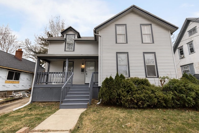 front facade with covered porch