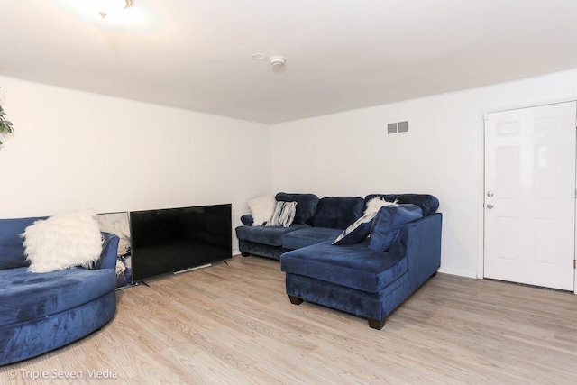 living room featuring light hardwood / wood-style floors