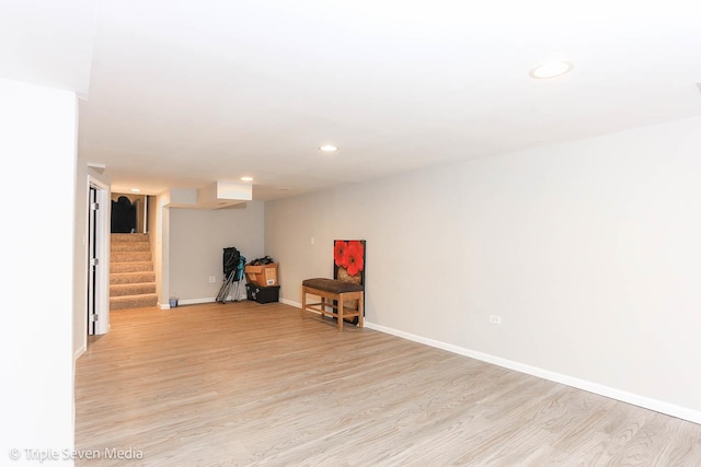 interior space featuring light hardwood / wood-style floors