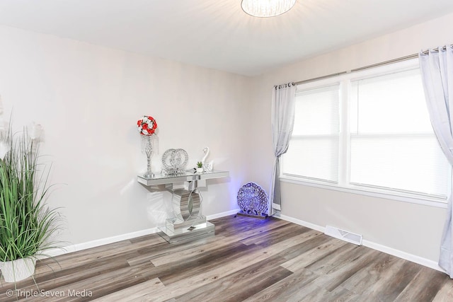 interior space with hardwood / wood-style floors