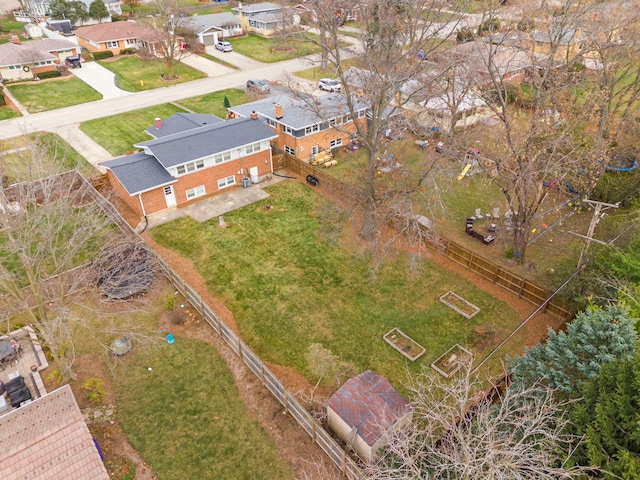 drone / aerial view with a residential view