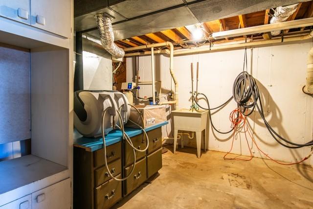 basement with sink