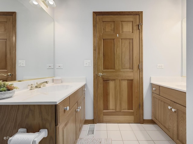 bathroom featuring vanity and tile patterned floors