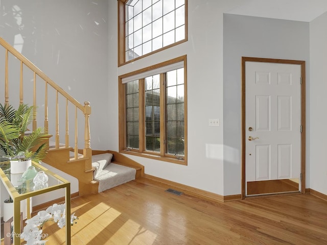 foyer entrance featuring light hardwood / wood-style flooring