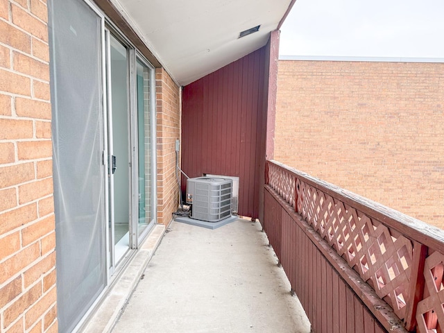 balcony featuring central AC unit