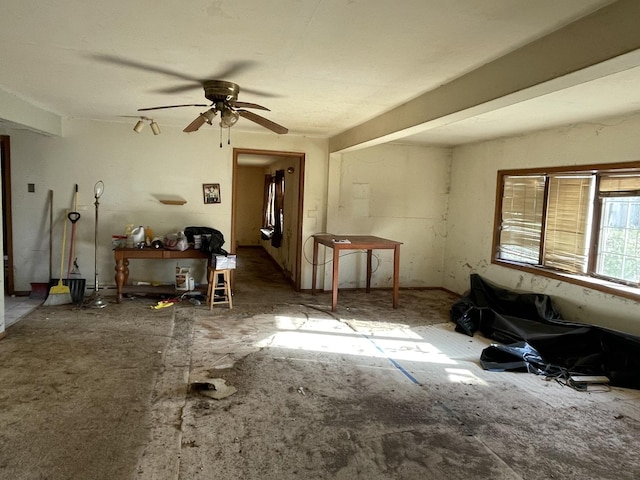 miscellaneous room featuring ceiling fan