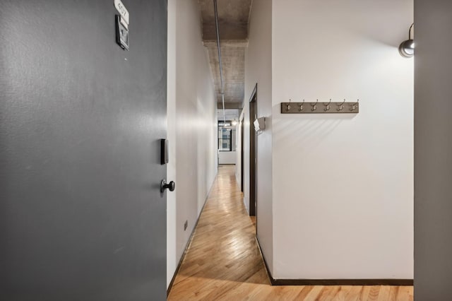 hall with light wood-type flooring