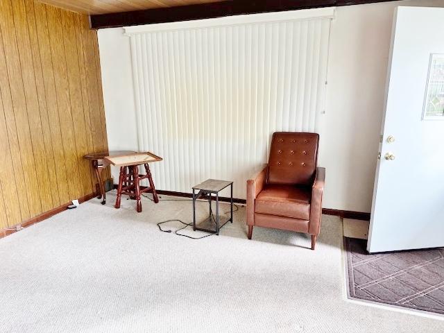1429 N Wolf Rd, Berkeley, IL 60163 - living area featuring carpet flooring and wooden walls