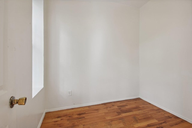 spare room featuring wood-type flooring