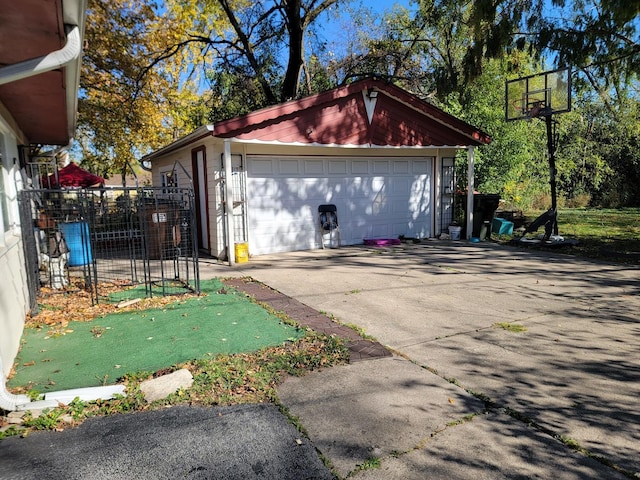 view of garage