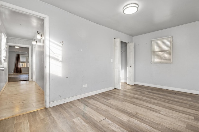 empty room featuring light wood-type flooring