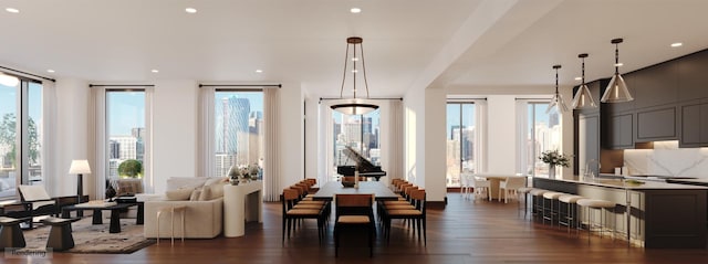 interior space featuring dark hardwood / wood-style flooring