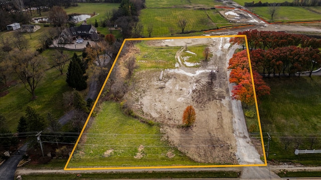 drone / aerial view featuring a rural view