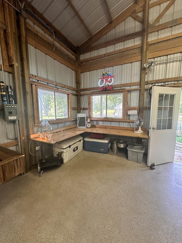 misc room featuring high vaulted ceiling