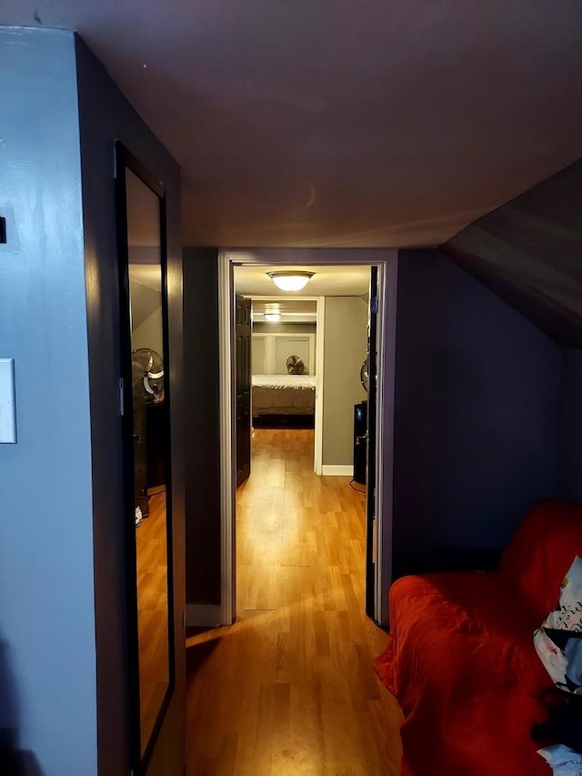 corridor featuring light wood-type flooring