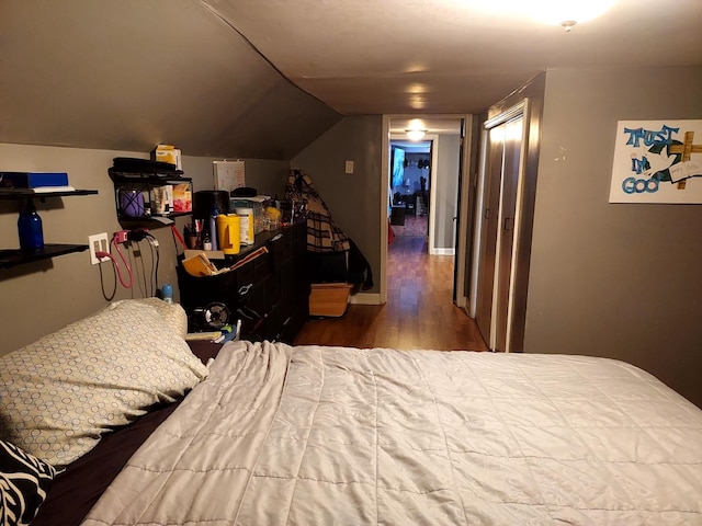 1408 W 71st Pl, Chicago, IL 60636 - bedroom featuring wood finished floors and vaulted ceiling
