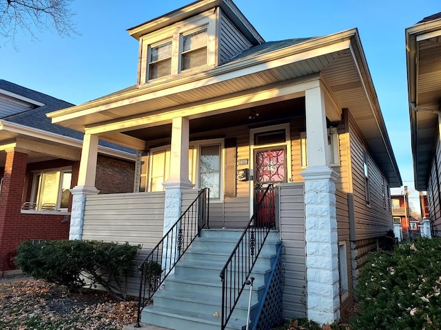 view of front of house with covered porch