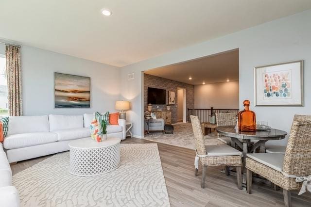 living room featuring hardwood / wood-style floors