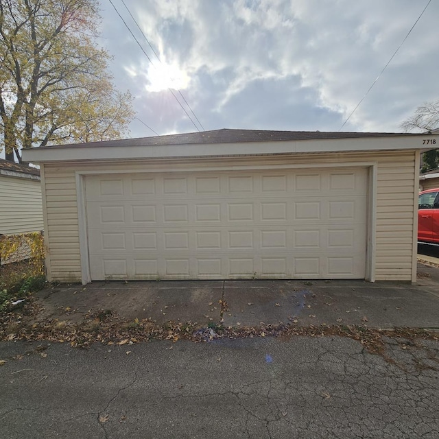 view of garage