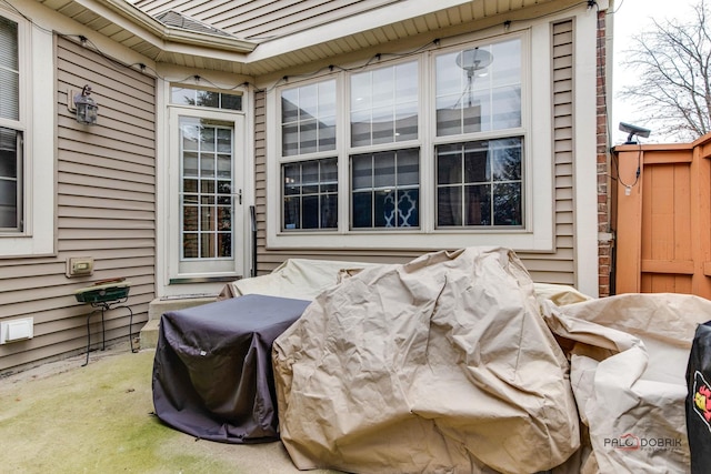 view of patio featuring grilling area