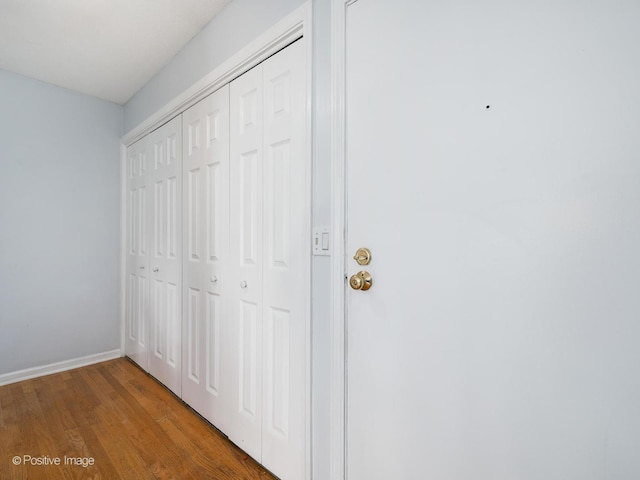 interior space with hardwood / wood-style floors