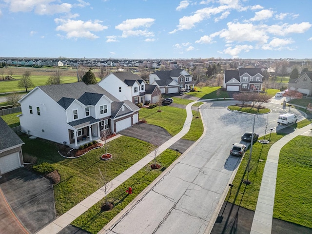 bird's eye view with a residential view