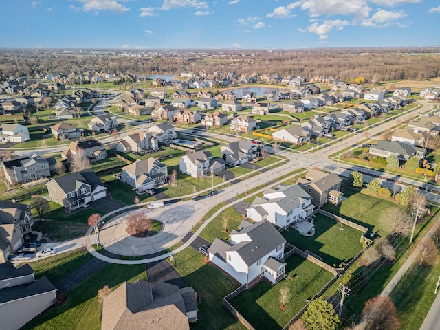 aerial view with a residential view