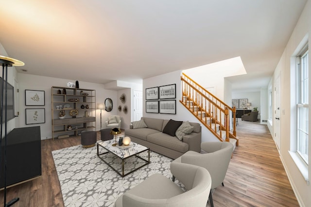 living room featuring hardwood / wood-style flooring