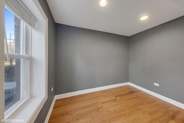 empty room featuring light wood-type flooring