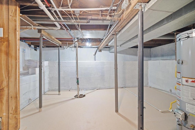 basement with gas water heater