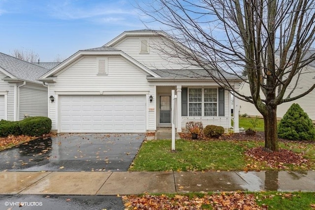 view of front facade with a garage