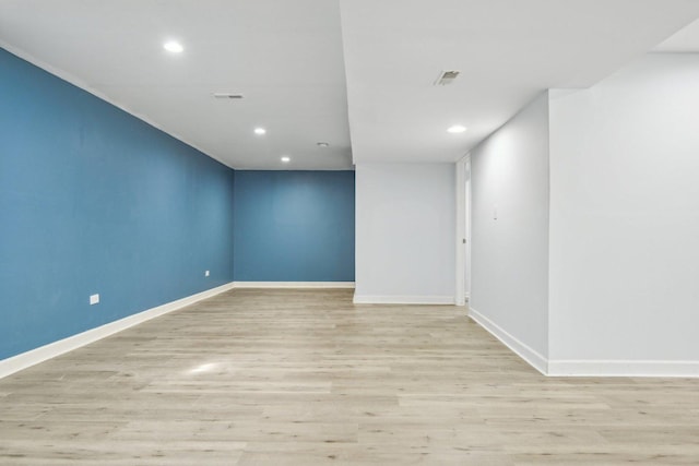 empty room featuring light wood-type flooring