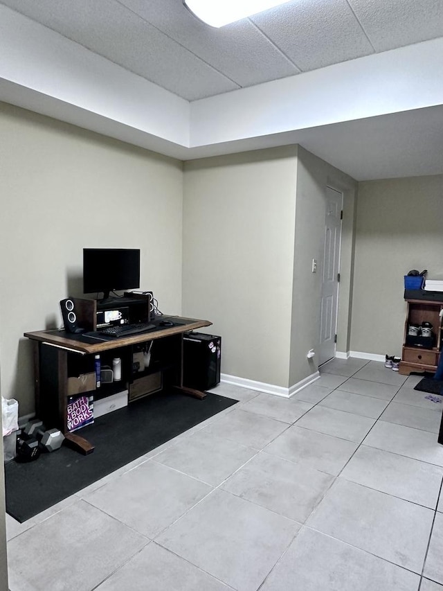 office space featuring tile patterned flooring