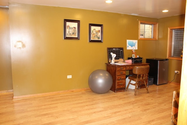 office space featuring light hardwood / wood-style flooring