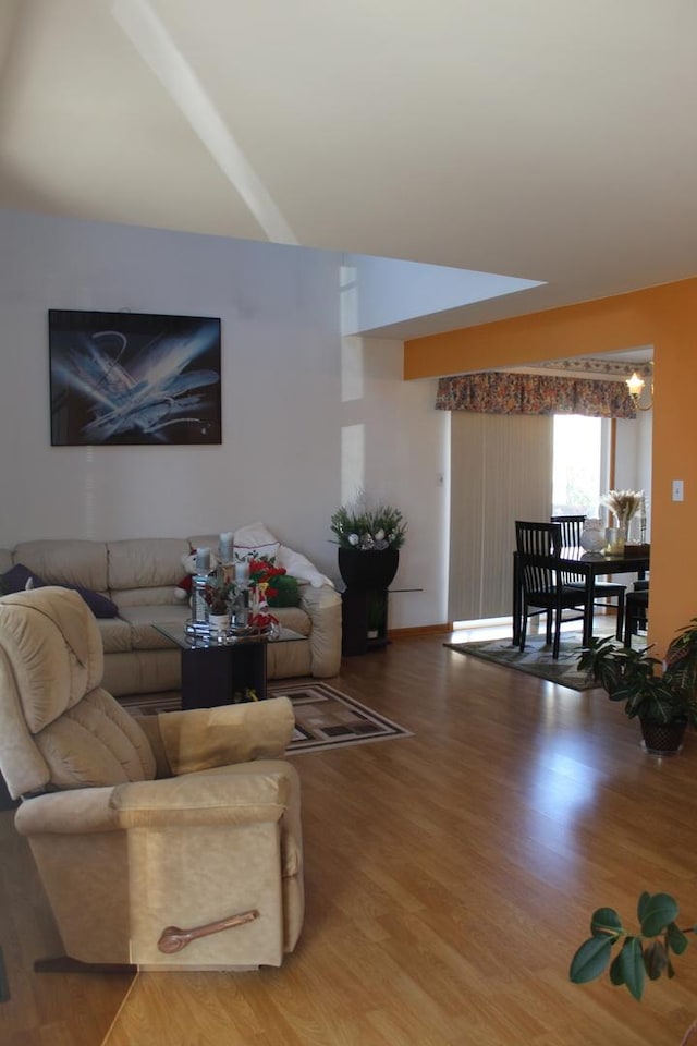 living room featuring hardwood / wood-style flooring