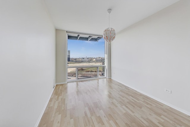 unfurnished dining area with light hardwood / wood-style flooring