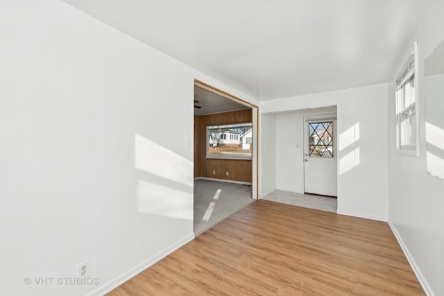 foyer entrance featuring light wood-type flooring